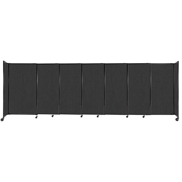 A black Versare StraightWall sliding room divider with wheels.