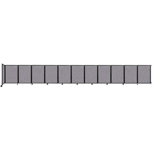 A group of Versare Cloud Gray wall-mounted room dividers with black frames.