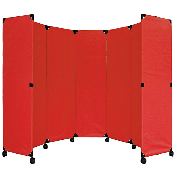 A red Versare MP10 folding partition on wheels.