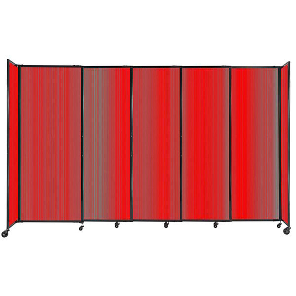 A red Versare StraightWall sliding room divider.