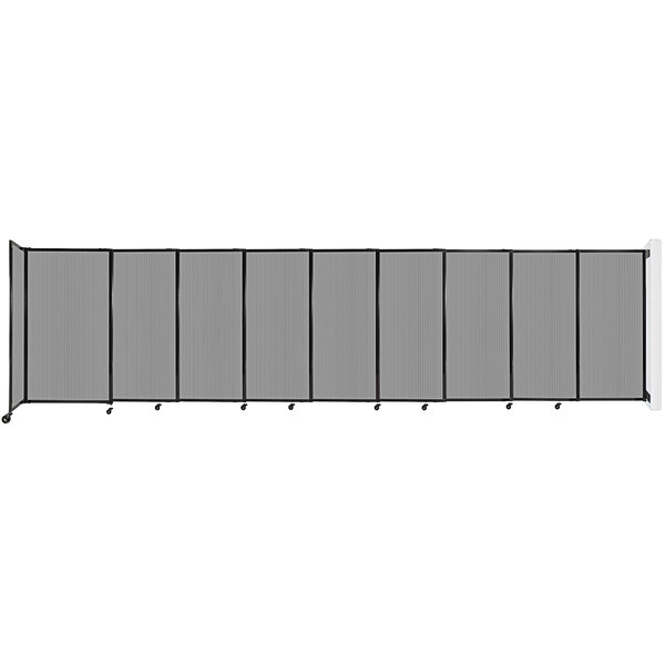 A light gray Versare StraightWall wall-mounted room divider with black accents.