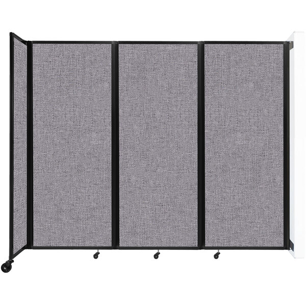 A Versare wall-mounted room divider in cloud gray.