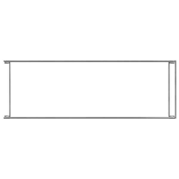 A metal frame with adjustable dividers for a white Beverage-Air refrigeration pan.