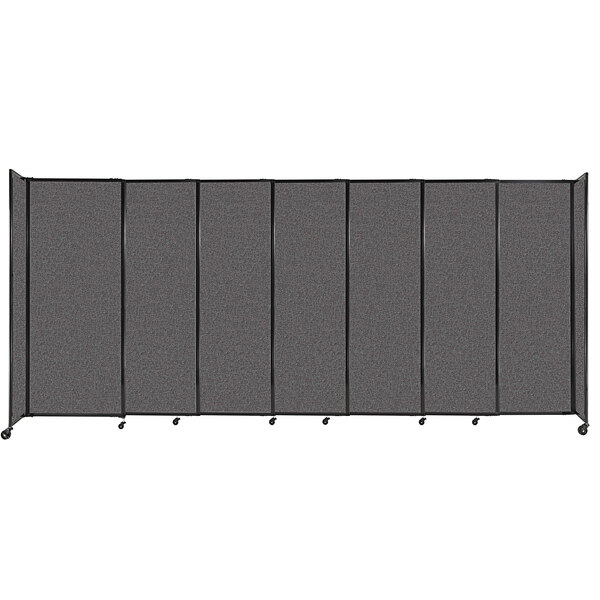 A charcoal grey Versare StraightWall sliding room divider.