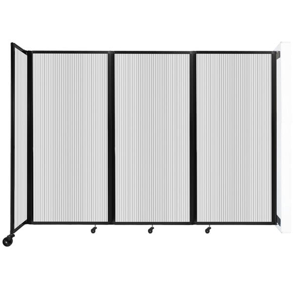 A white rectangular Versare room divider with a black border.