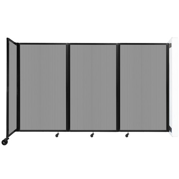 A light gray Versare poly wall-mounted room divider.