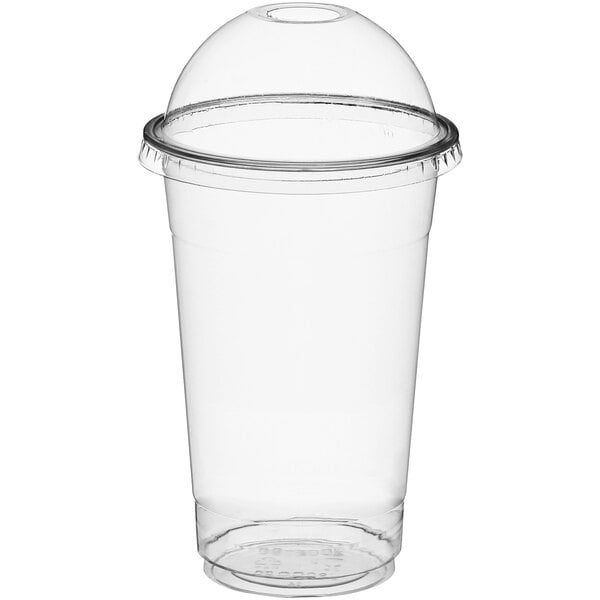 Choice 16 oz. Clear PET Plastic Cup with Sip-Through Lid - 50/Pack