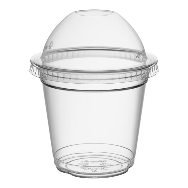 Choice 9 oz. Clear PET Plastic Cold Cup with Dome Lid with No Hole - 50/Pack
