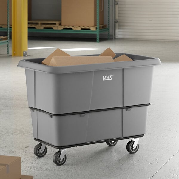 Lavex 27 Cubic Foot Gray Cube Truck (1200 lb. Capacity)