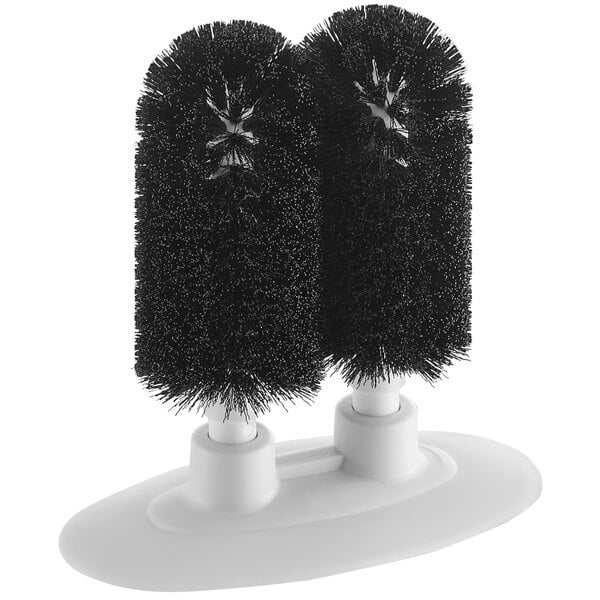 A Bar Maid manual glass washer with 2 brushes.