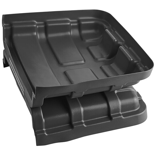 A black plastic lid for a Lavex cube truck.