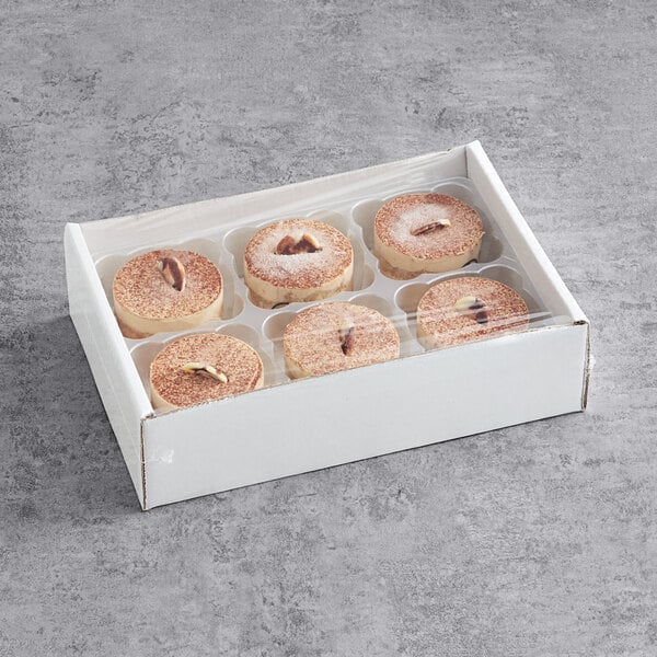 A close up of David's Cookies Annie's Individual Tiramisu Cakes in a box.