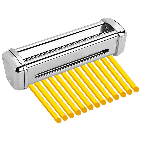 A close up of the Imperia Spaghetti Pasta Cutter attachment for pasta machines.