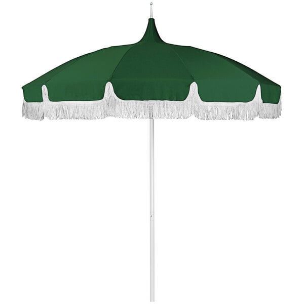 a green and white umbrella