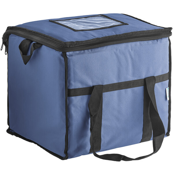 Choice Blue Large Insulated Nylon Cooler Bag with Brick Cold Packs (Holds  72 Cans)