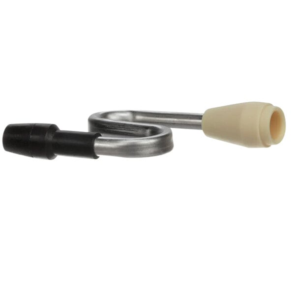 A close up of a Lancer white and black S-tube with a white handle.