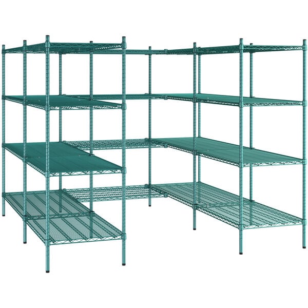 18 x 54 NSF Green Epoxy 4-Shelf Kit with 96 Posts Durable Organizer Perfect for Pantry Closet Kitchen Laundry Organization Garage Warehouse 