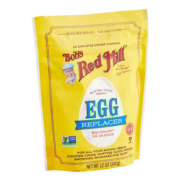 A yellow bag of Bob's Red Mill Gluten-Free Egg Replacer.