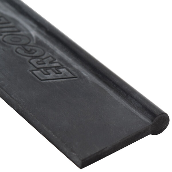 A close-up of a black rectangular Unger ErgoTec squeegee blade.