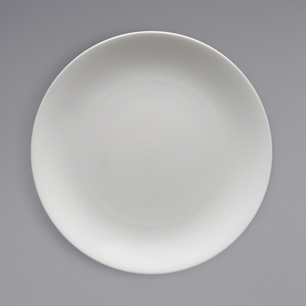 a close up of a white plate