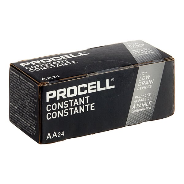 A black box of Procell AA 1.5V Alkaline Batteries on a counter.