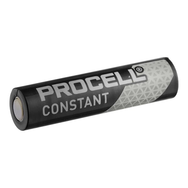 A black tube of Procell AAA batteries with white text on the label.