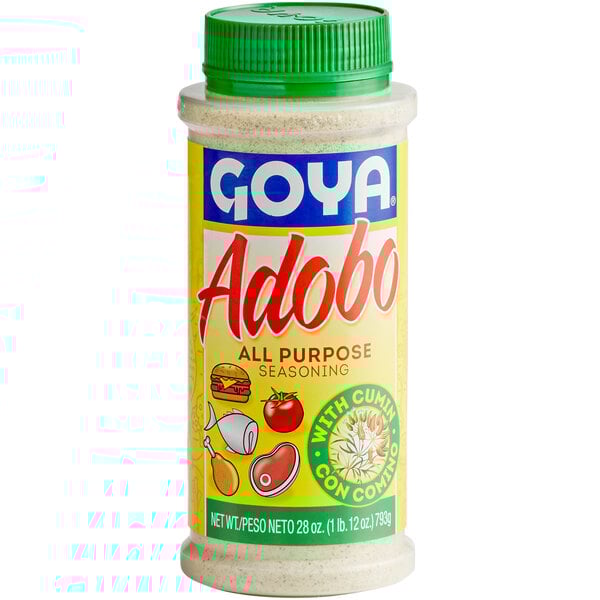 A bottle of Goya Adobo All-Purpose Seasoning with Cumin.