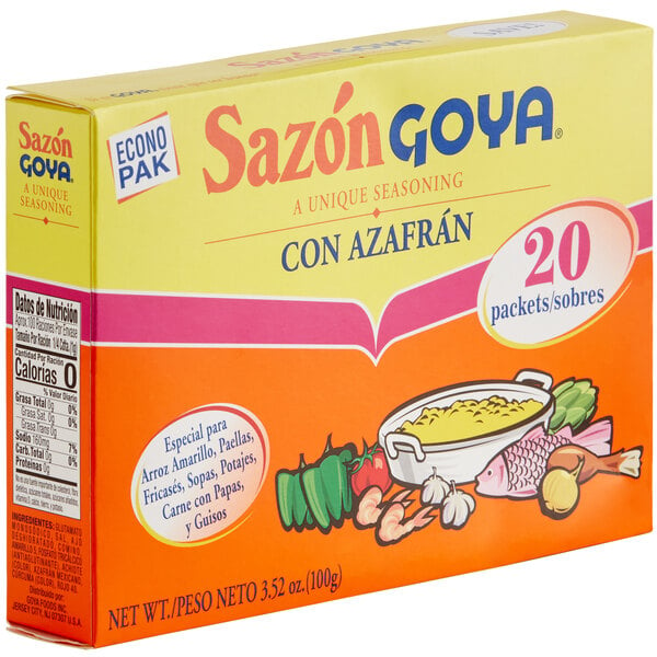 Goya 3 52 Oz Sazon With Saffron Seasoning Packets 20 Box