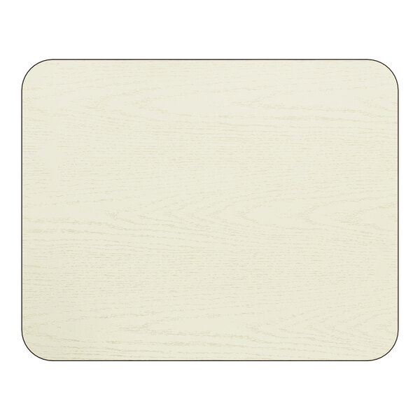 A rectangular reversible table top with a white birch laminate finish.