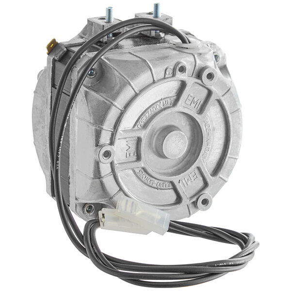 An Avantco fan motor with wires and a wire harness.