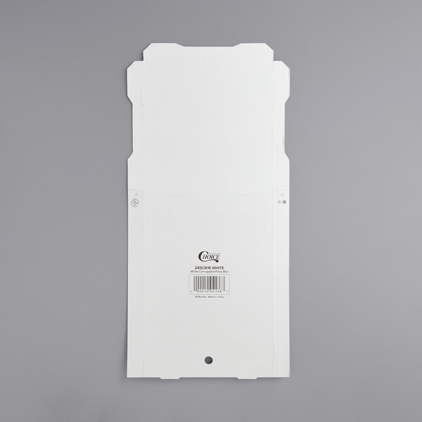 A white rectangular bakery box with a white label.