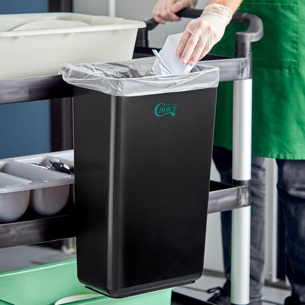 Choice 7.5 Gallon Black Refuse Bin for Utility / Bussing Cart