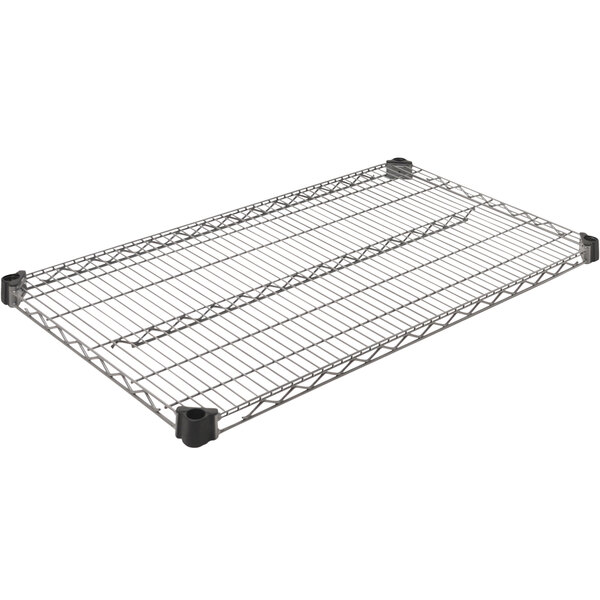 An Eagle Group Valu-Master wire shelf with black wire on it.