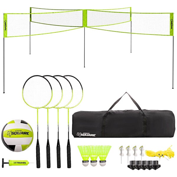 a racket with a yellow design