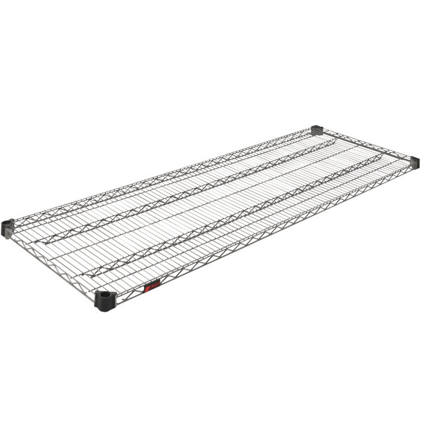 An Eagle Group Valu-Master wire shelf in gray epoxy on black metal.