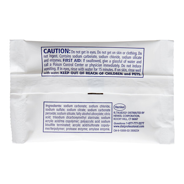A white Soft Scrub packet with blue text.