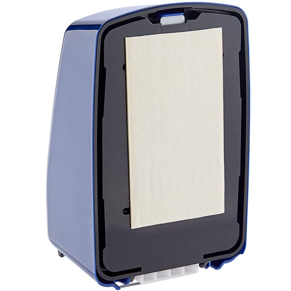 A blue and black box with a white sheet of paper with blue and white text for Dial Boraxo Heavy-Duty Liquid Soap Dispenser.