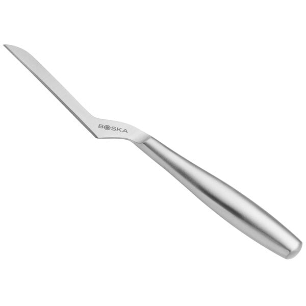 A silver stainless steel Boska Copenhagen cheese knife with a handle.