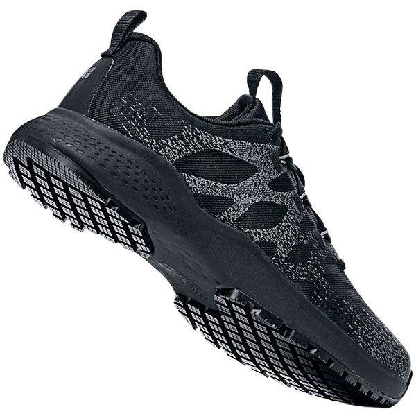A black and grey Heather II women's non-slip athletic shoe with a white sole.