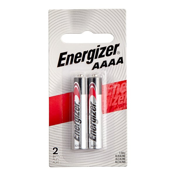 A pack of two Energizer AAAA alkaline batteries in retail packaging.