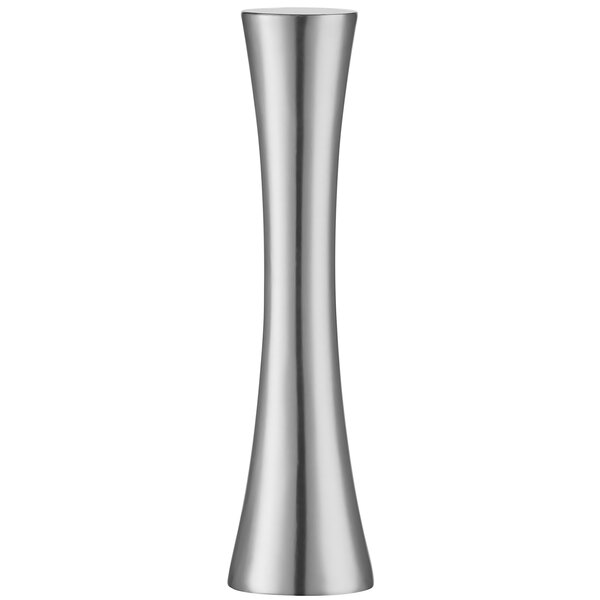 A silver cylindrical Fox Run stainless steel sauerkraut pounder.