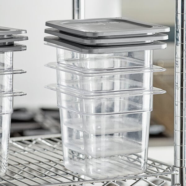 Vigor 24-Piece 1/6 Size Clear Polycarbonate Food Pan Set for 60