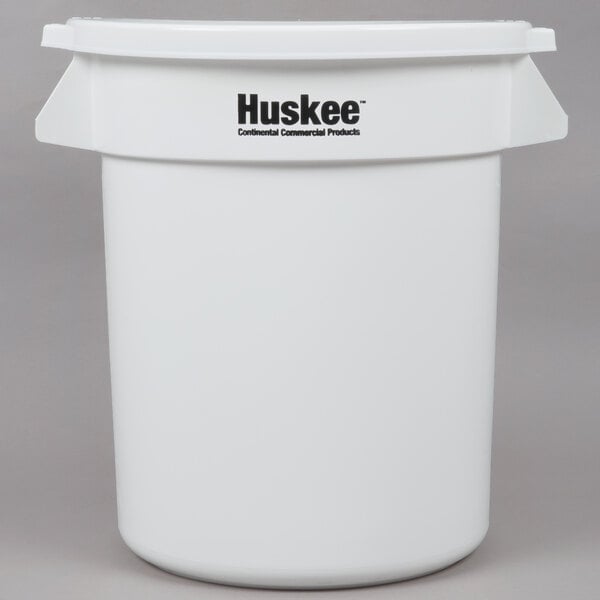 a white bucket with a lid