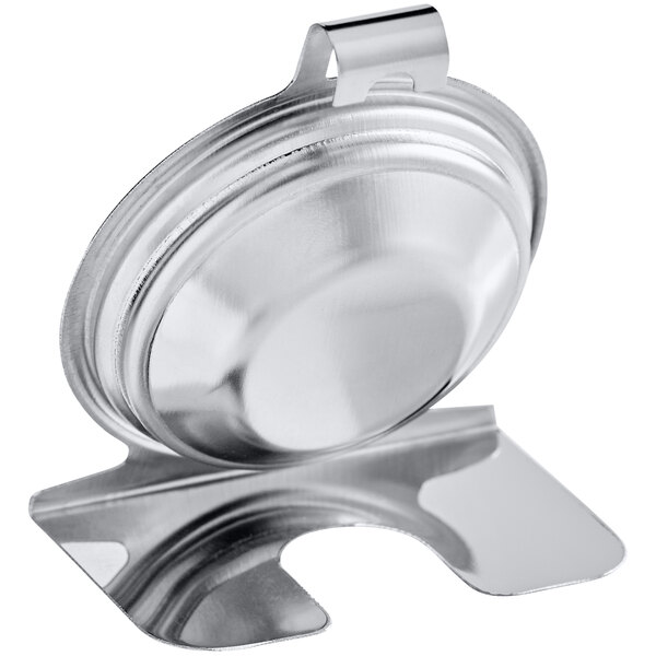 A silver metal AvaTemp hot holding thermometer with a clip.