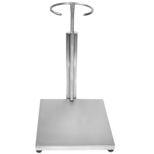 A metal stand with a Heat Seal soup bagger on it.