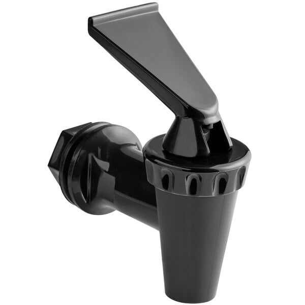 A black plastic Server faucet assembly with a black handle.