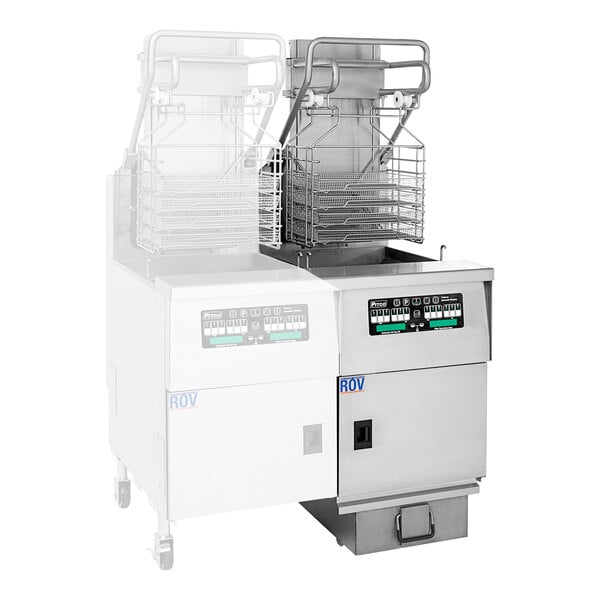 Pitco® SFSELVRF Solstice 76 lb. Reduced Oil Volume / High Output Electric Rack Floor Fryer with Intellifry Computer Controls and Automatic Top-Off - 36.6 kW , 220-240V