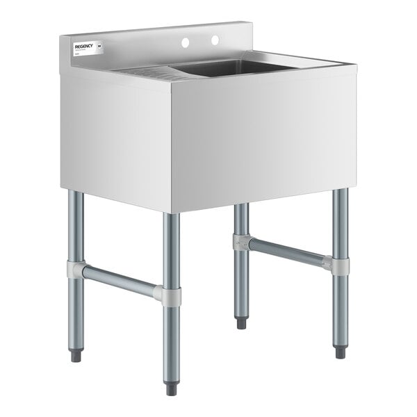 Regency 24" x 18 3/4" One Bowl Underbar Sink with Left Drainboard