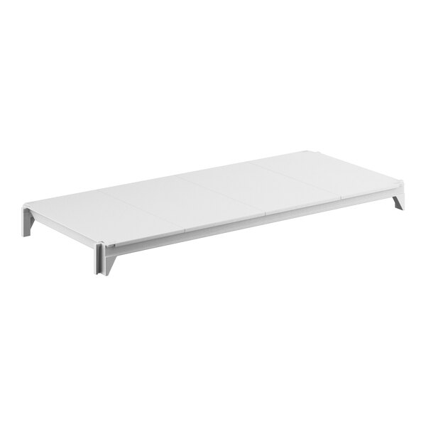 A white rectangular Cambro Camshelving Premium solid shelf.