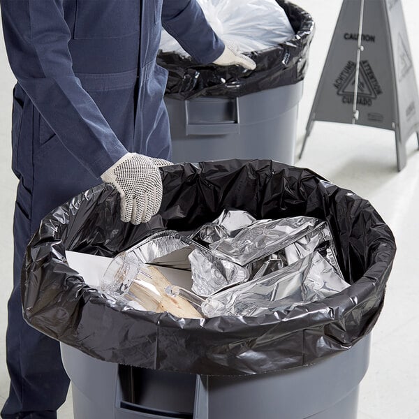 Lavex 55 Gallon 22 Micron 38 x 60 High Density Janitorial Can Liner /  Trash Bag - 150/Case